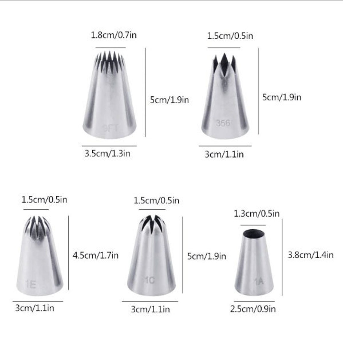 Large Piping Tips for Cupcake and Cake Decorating 3 Pieces Etsy