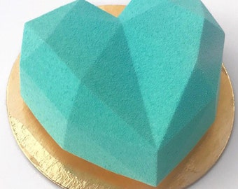 Molde de silicona con forma de corazón de diamante Molde de San Valentín Molde de postre Molde de amor Molde de corazón