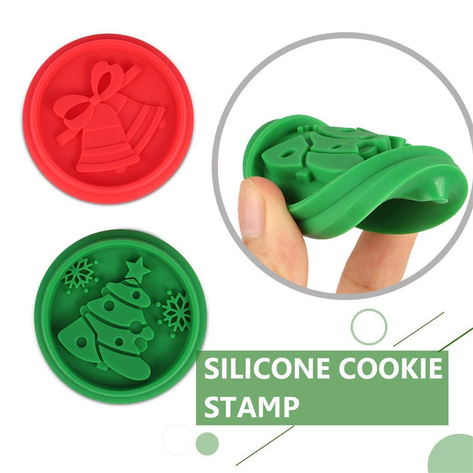 Christmas Cookie Stamp Set Christmas Cookie Embosser Silicone Etsy