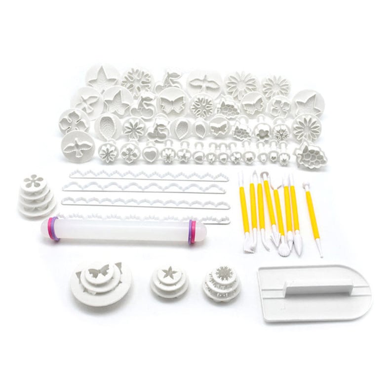 Flower Cutters Fondant Tools 68 Pieces Plunger Cutter Set Etsy