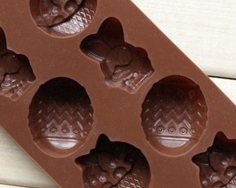 Easter Bunny Egg Basket Silicone Molds - Chocolate Candy Making Molds For Easter Treats