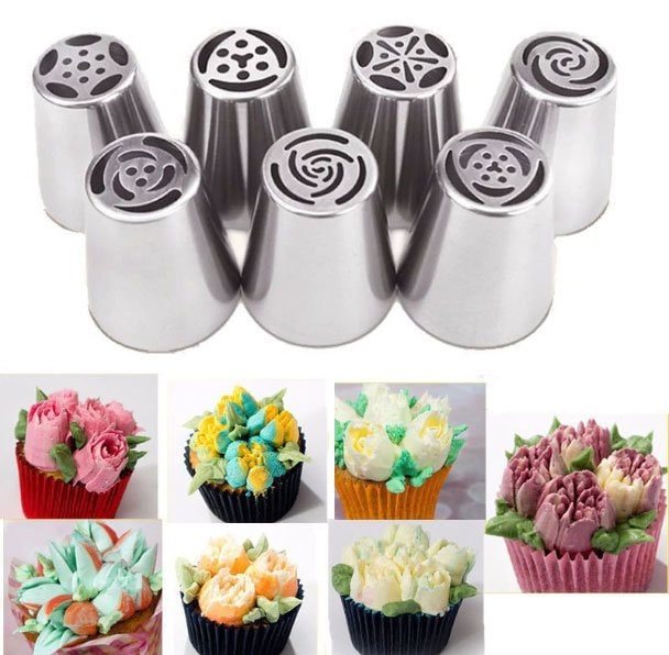 Russian Tulip Flower Cake Icing Piping Nozzles Decorating Tips Baking Tool 12pcs 