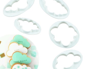 Wolken-Ausstecher Für Fondant – 5-teiliges Set In Verschiedenen Größen