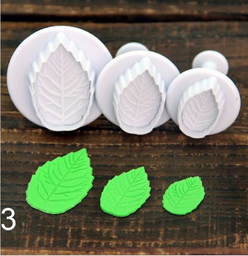 4 Different Leaves Cutters, Rose Leaves Cutters, Holly Leaves Cutters