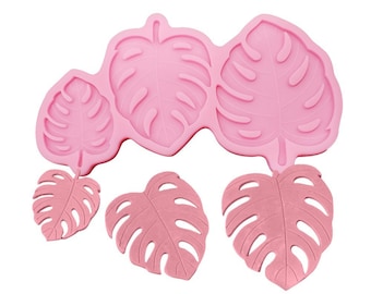 Tropical Monstera Leaf Shaped Fondant Mold Tropical Leaves Cake Decorating Mold Cake Decoration Fondant Decorating Tools  Cupcake Decorating