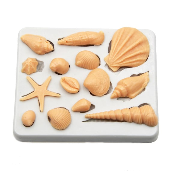 Lot De 4 Moules En Silicone Thème Marin - Formes Coquillage, étoile De Mer, Queue Sirène - Pour Chocolat, Savon, Bonbons