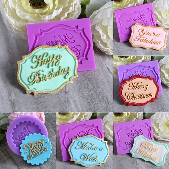 Small Silicone Molds With Greetings, Happy Birthday, Best Wishes