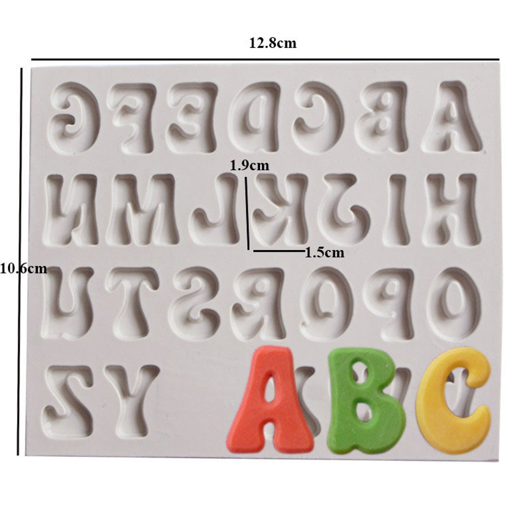 Retro Design Capital Letter Alphabet Silicone Mold