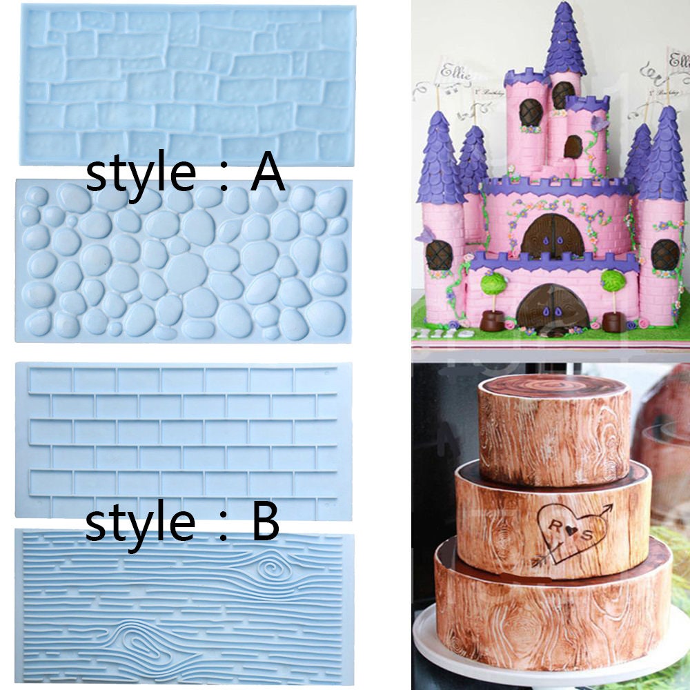 Brick Stone House Silicone Mold Fondant Mat Cake Decorating Cupcake Candy Fence