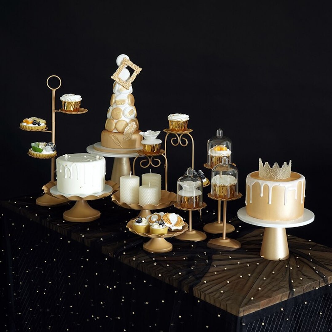 Gold Cupcake and Cake Stands Christmas Sweet Table Wedding - Etsy