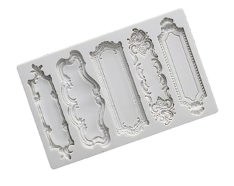 Frame Silicone Mold Fondant Molds Chocolate Mold Cake Decorating Tools Border Frame Cake Decoration Baroque Cake Decorations Wedding cake