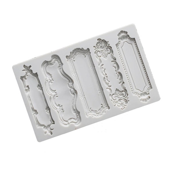 Frame Silicone Mold Fondant Molds Chocolate Mold Cake Decorating Tools Border Frame Cake Decoration Baroque Cake Decorations Wedding cake