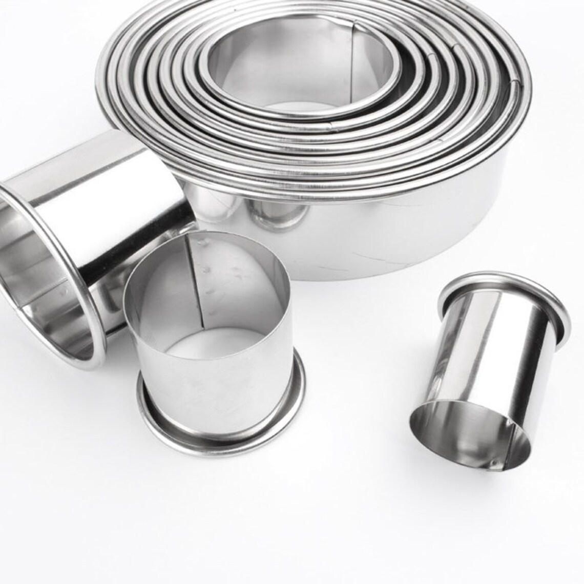 Round Cutters Set of 12 Stainless Steel Cake Decorating Tools Etsy