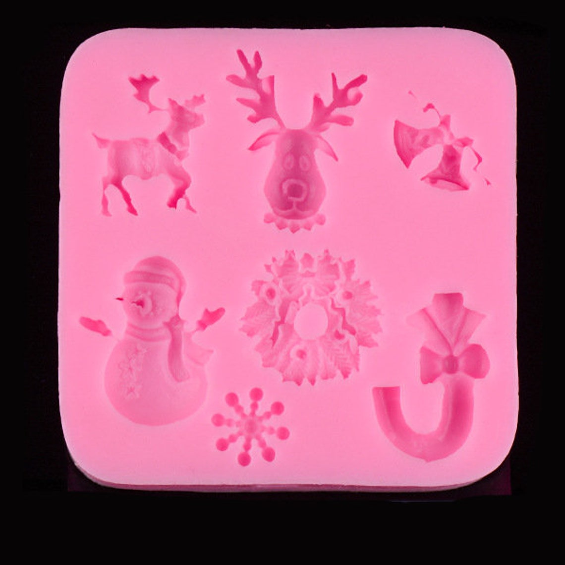 Mini Silicone Mold Christmas Theme Fondant Mold Snowman - Etsy