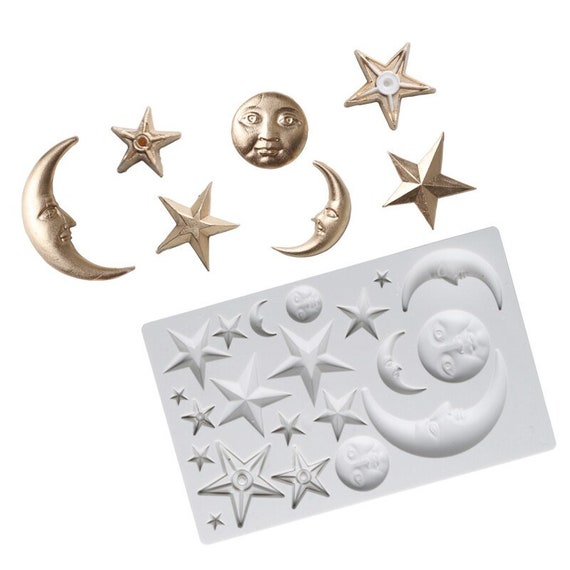 New Design Moon Shape Silicone Cake Mold 3d Diamond Moon Fondant Mould...