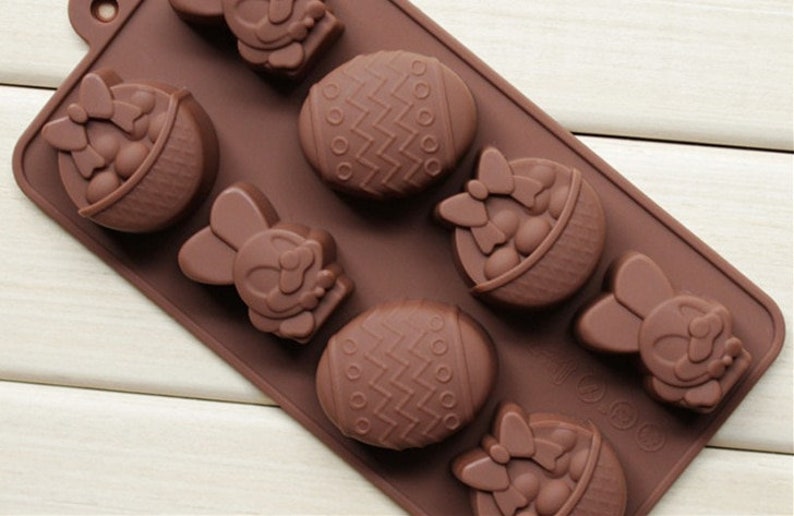 Easter Chocolate Mold Egg Basket Bunny Chocolate Silicone Mold DIY