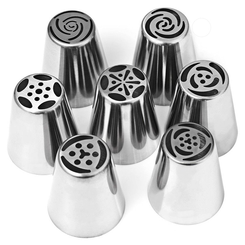 Kit 5 Ugelli Per Torta In Acciaio Inox 304 | Beccucci Per Glassare E Decorare Cupcake E Dolci - 5