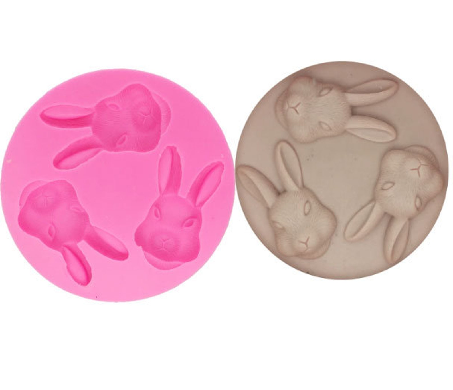 Easter Rabbit head silicone mold Bunny mold Easter Silicone image 0.