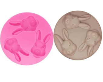 Easter Rabbit head silicone mold Bunny mold Easter Silicone Fondant Mold Rabbit Silicone mold Bunny DIY Easter Cake Cupcake Decorating