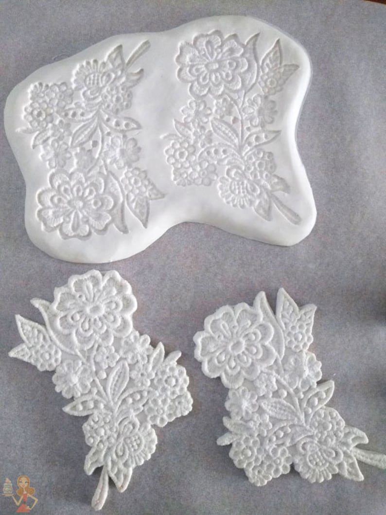 Large Flower Lace Silicone Mold for Fondant Wedding Cake Mold Etsy