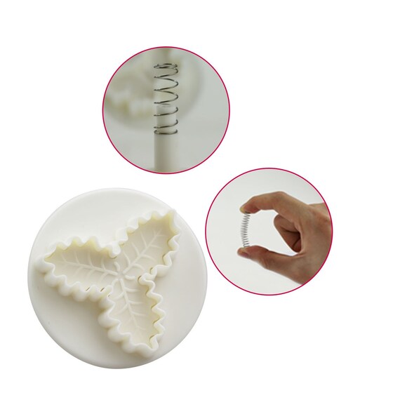 Formine Agrifoglio Natalizie Set Di 6 Formine Per Biscotti A Forma Di Foglia Di Agrifoglio, Stampi 3D Per Biscotti, Fondente, Decorazioni Per Torte Stampini Biscotti Divertenti