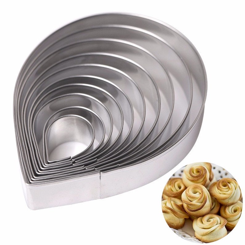 Rose Petals Fondant Cutters Cookie Cutters Teardrop Stainless Steel