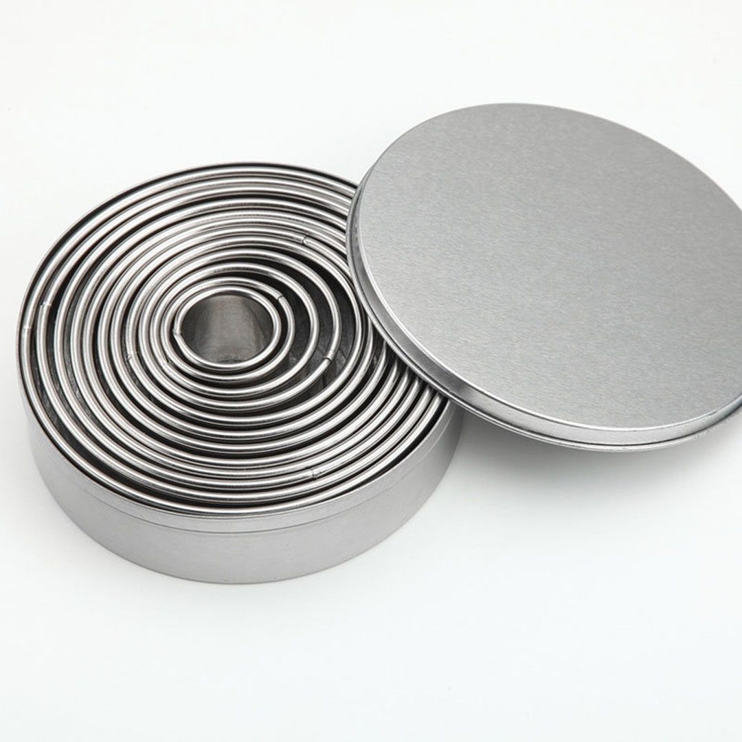 Round Cutters Set of 12 Stainless Steel Cake Decorating Tools Fondant ...