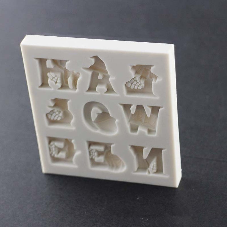 Halloween letters shape silicone mold fondant mold chocolate mold cake