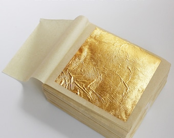 Edible Gold Leaf 24K Gold Leaf Sheets Edible Gold Foil Cake Decoration Cupcake Decoration Desserts Decorating