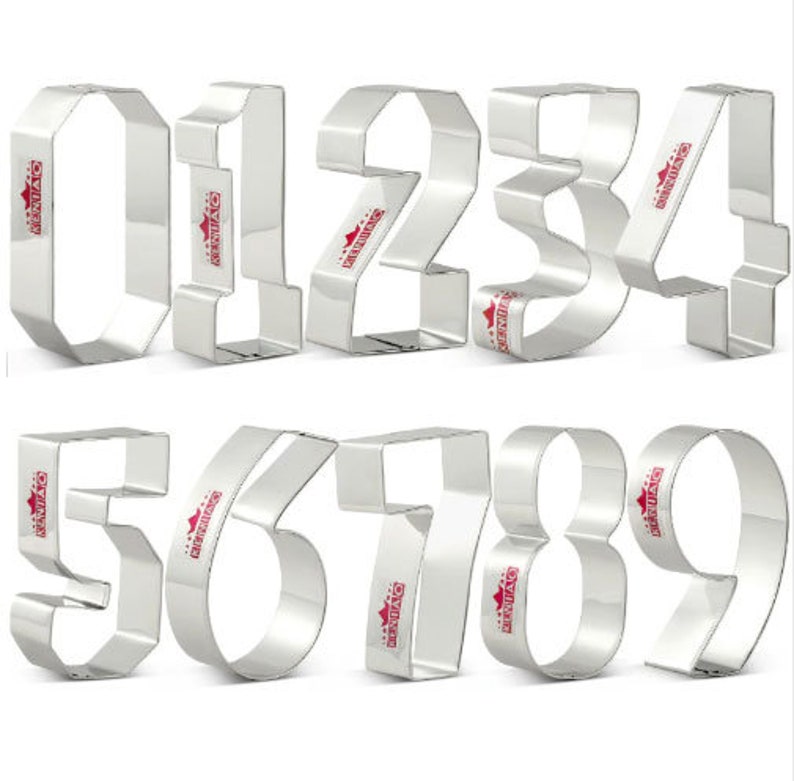 Large Numbers Cookie Cutters Stainless Steel Fondant Cutters Etsy