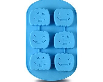 Molde de silicona de calabaza de Halloween de 6 cavidades Molde para hornear Molde para cupcakes Molde para postres Herramientas para decorar pasteles