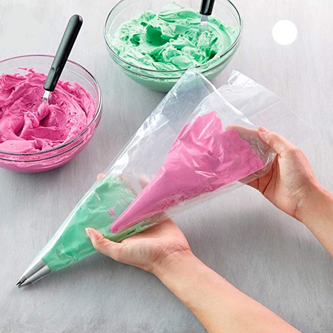 100 Sacs à Poches Jetables Sacs à Glaçage Moyens En Plastique