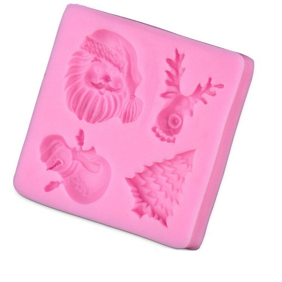 Mini Kerst Siliconen Mal Kerstman Sneeuwpop Rendier Fondantvorm Taart Decoreren Gereedschappen Kerst Schimmel Cupcake Decoreren: - België