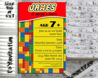 lego party invitations etsy