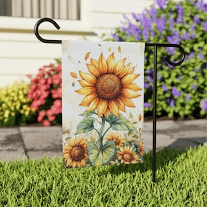 Garden Flag, Sunflower Yard Banner, Outdoor Decor, Floral Garden Décor, Housewarming Gift, Spring Garden Art, Summer Garden Flag