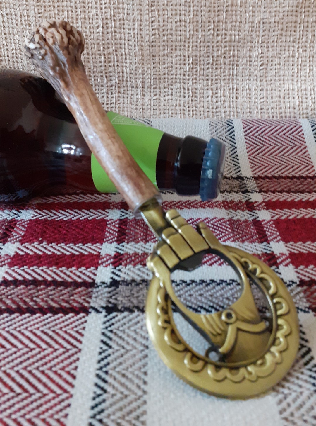 Hand of the King Bottle Opener With Antler Handle Etsy UK
