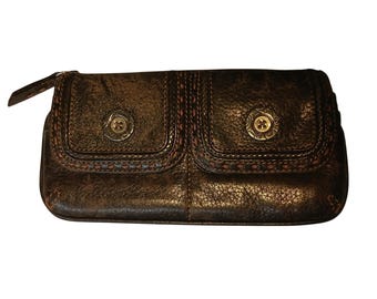 Rare Brighton 1990 vintage Wallet   dark brown  soft genuine leather #1183