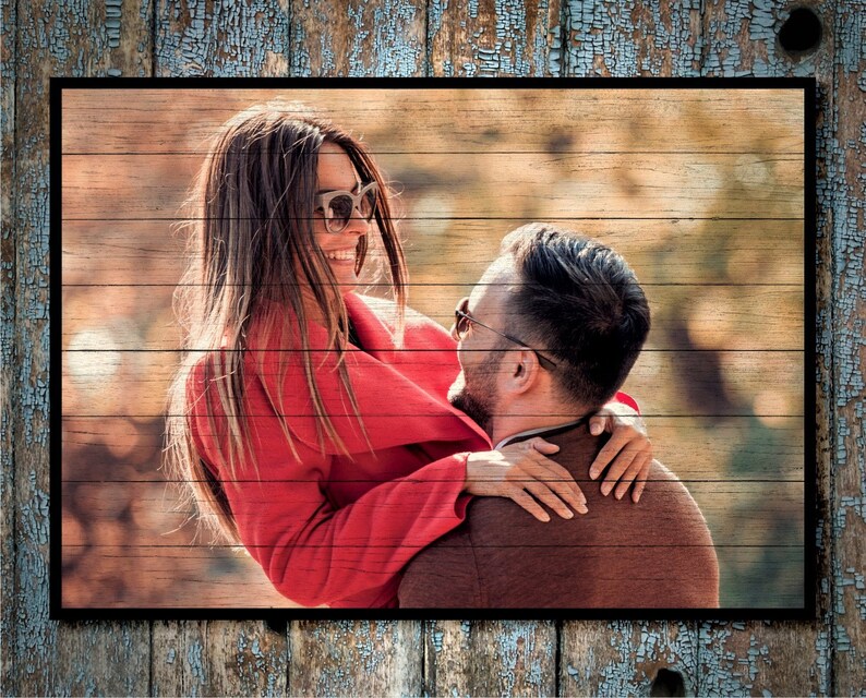 Engagement Gift for Couple Gift for Man Gifts Custom Wood Photo Engagement Gift for Her Gift for Him Girlfriend Gift Boyfriend Gifts for Men
