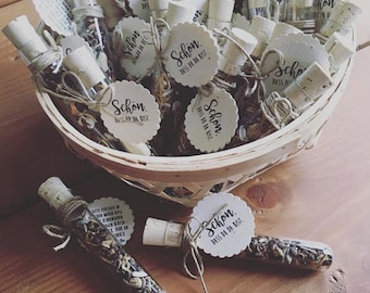 10x Guest Gift - Filled Test Tubes Wedding