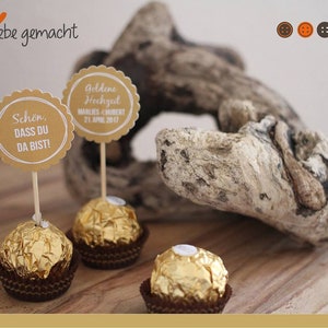 Gastgeschenk Goldene Hochzeit - 10er Set Papierbutton für DIY