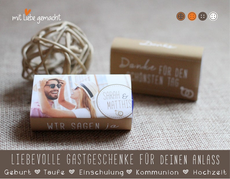 10 x Gastgeschenke Hochzeit Smarties Bild 1