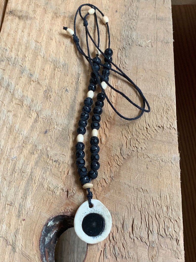 Beautiful Necklace Antler/stag Horn Buffalo Horn Stone Wood Handmade