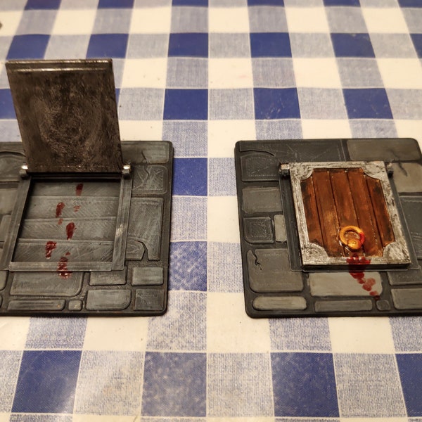 Zombicide Black Plague - Portes de donjon de la Horde verte (lot de 4) imprimées en 3D | Jeux de société | Portes du coffre-fort