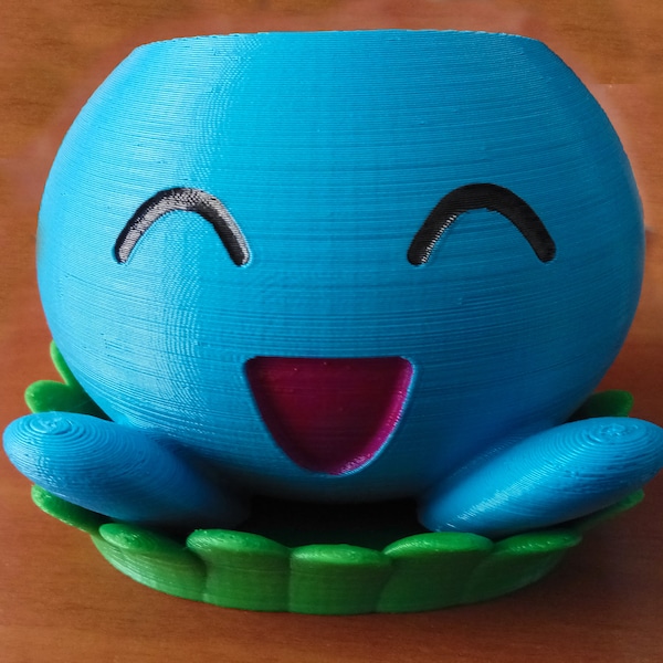 Pokemon Oddish Planter with Saucer 3D Printed - Gift Idea - 3D Print