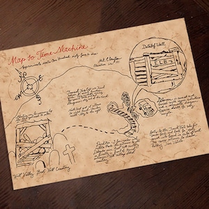 Time Machine Map Printable (hochwertige PDF & JPG Dateien)| Zurück in die Zukunft Prop Digitale Datei | Delorean Mine Map