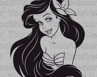 Free Free 139 Little Mermaid Outline Svg SVG PNG EPS DXF File