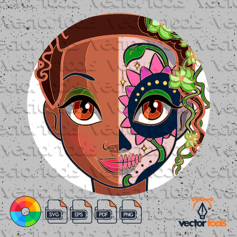 Download Tiana SVG Tiana Princess Disney Tiana Catrina SVG Disney ...