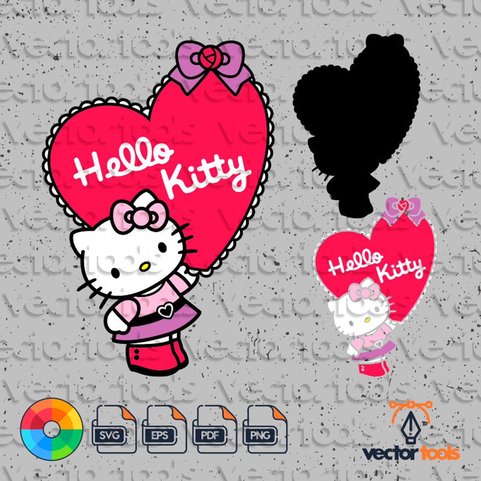 Hello Kitty svg Hello Kitty Clipart Hello Kitty Love svg | Etsy