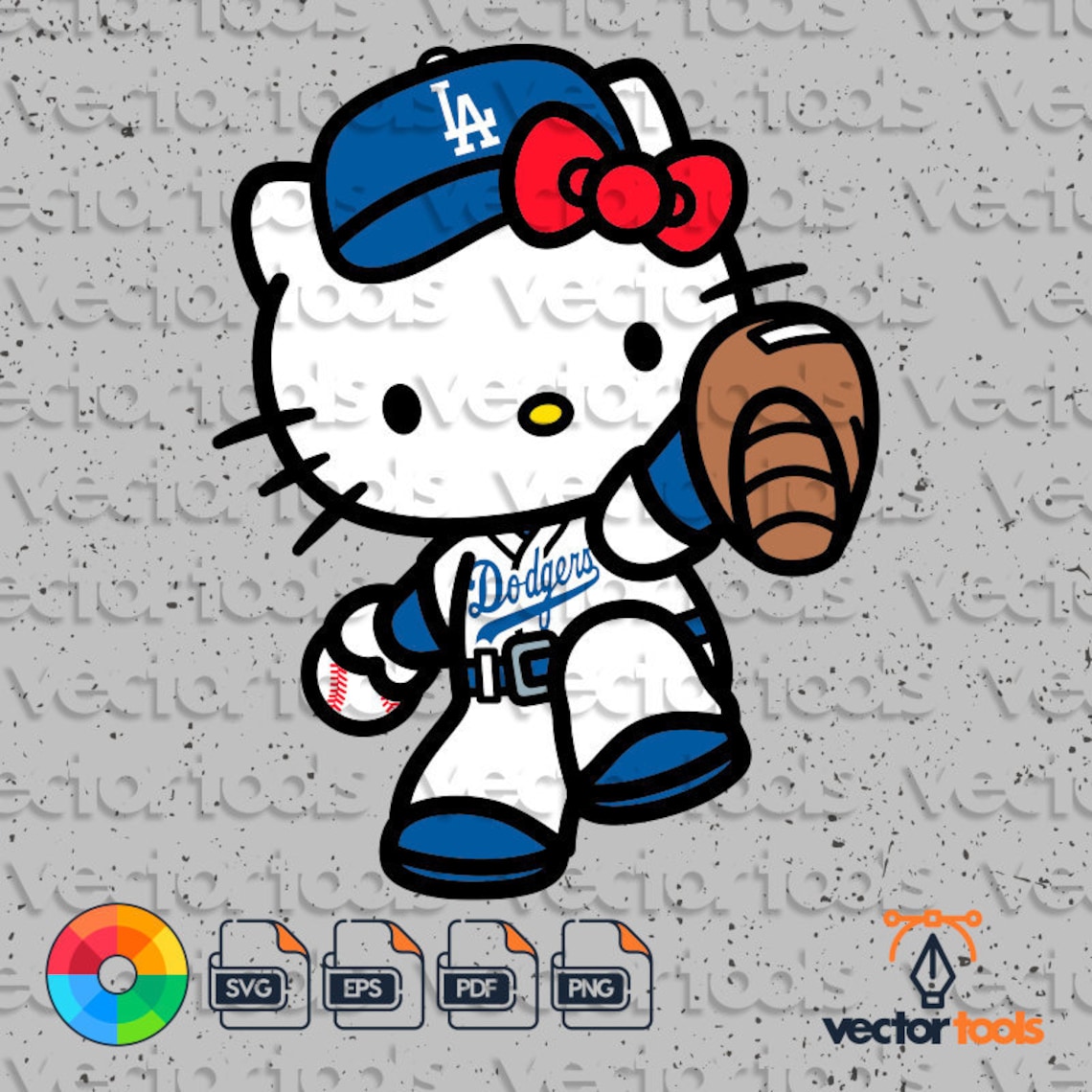 Hello Kitty svg Hello Kitty Dodgers Hello Kitty Dodgers svg | Etsy
