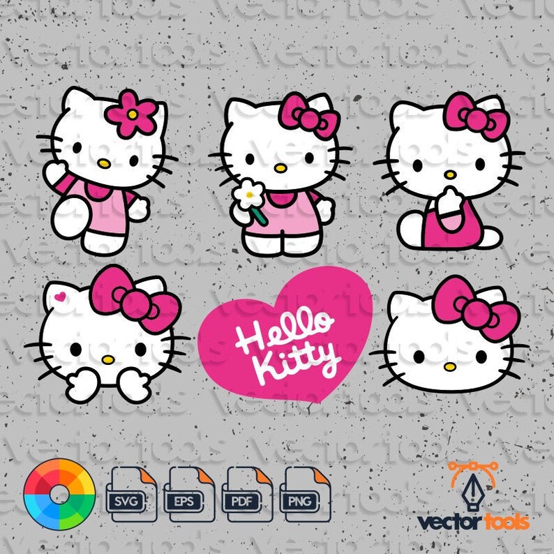 Hello Kitty svg Hello Kitty svg Cut Files Hello Kitty | Etsy